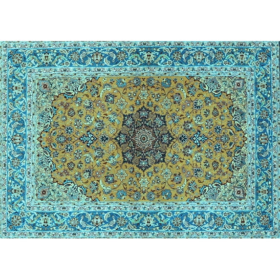 Ahgly Company Indoor Rectangle Persian Light Blue Traditional Area Rugs, 5' x 8'