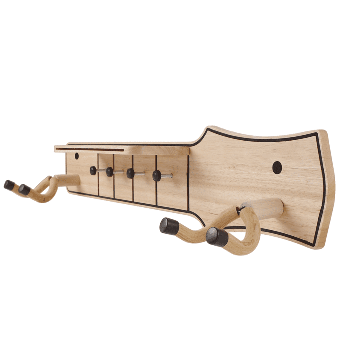 Guitar Wall Mount Wood Guitar Wall Hangers with Pick Holder for Acoustic or Electric Guitars,Ukulele,Bass Style 2,1 x Guitar Wall Mount,Wood Color