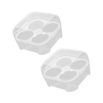 2 Pcs Goose Egg Clear Container 4 Grid Storage Box Girds Holder