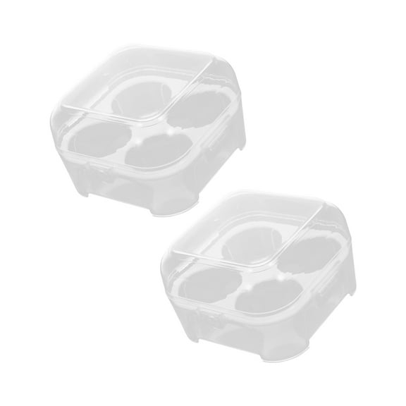 2 Pcs Goose Egg Clear Container 4 Grid Storage Box Girds Holder