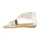thumbnail image 3 of Sandalias Con Flores Para Niñas Casuales Tipo Piel Blanco blanco 21 Incógnita 031A2C, 3 of 6