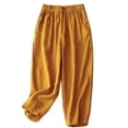 thumbnail image 1 of FNFYFH Clearance Ladies Casual Long Linen Pants Solid, 1 of 5