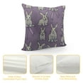thumbnail image 4 of Mauve Throw Pillow Cushion Case, Rabbit Pattern on The Lilac Background Bunny Animal Funny Mascot Graphic Print, Decorative Square Accent Pillow Cover, Pale Grey, 4 of 5