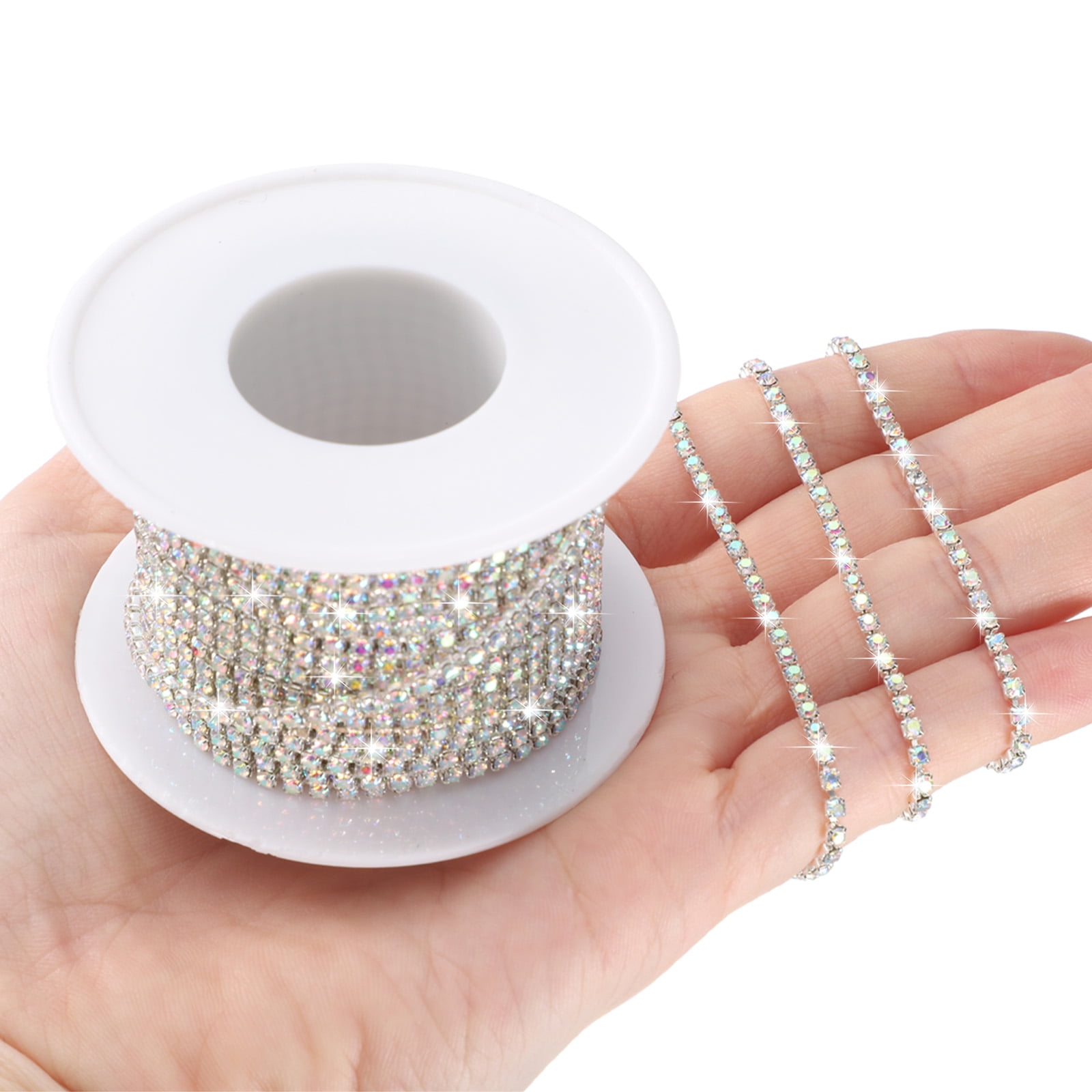 Unique Bargains Rhinestone Close Chain Trim for Crafting Decoration Light Pink