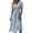 Sky Blue, variant on Casual Summer Dresses for Women Wrap Tummy Control A-Line Midi V-Neck Short Sleeve Dress Beach Vacation Sundress Modest Dresses