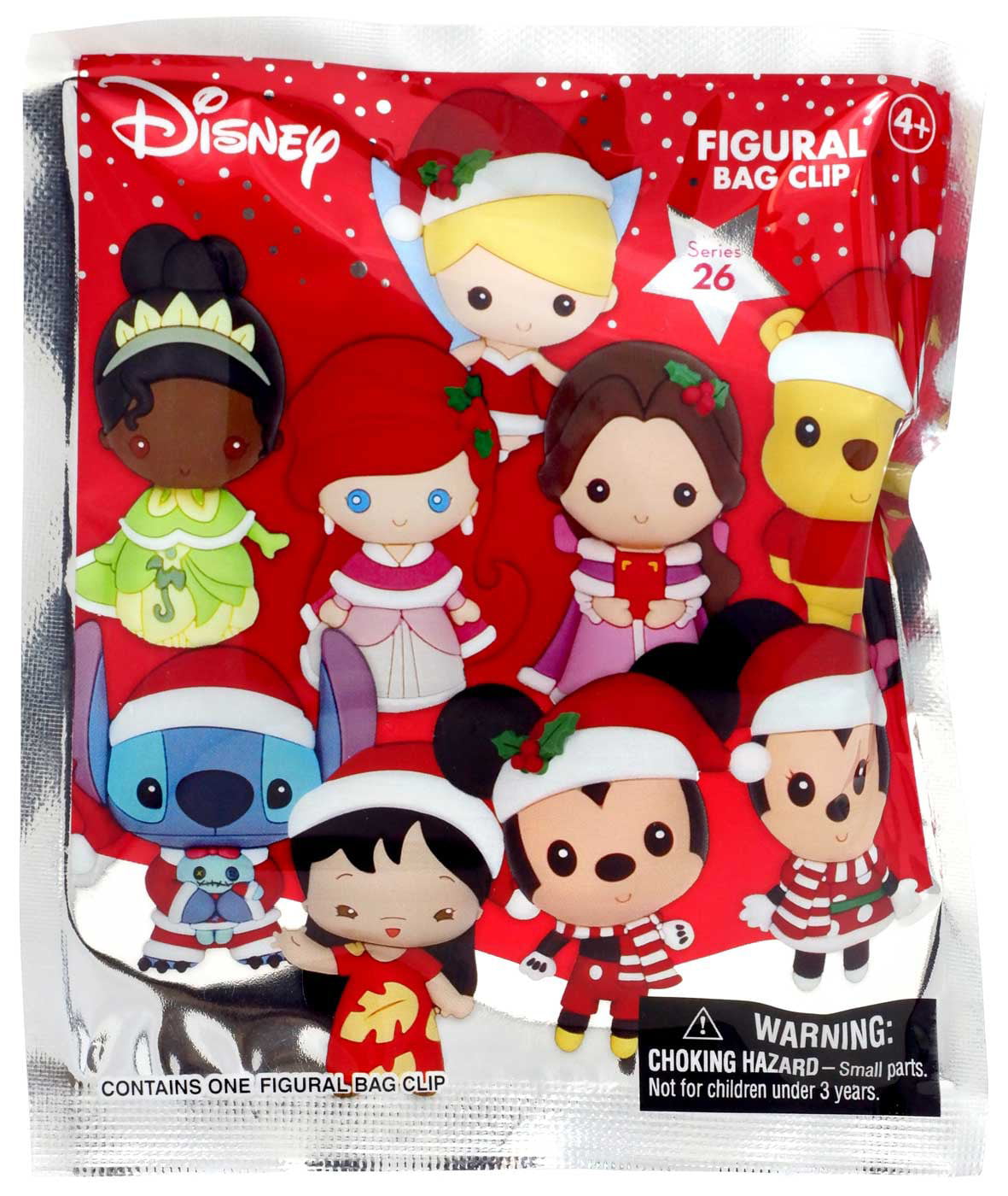 Disney Christmas Figural Bag Clip Series 26 3 Inch Belle 