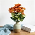 thumbnail image 5 of ZORVINEX Large Artificial Sunflower Chrysanthemum Bouquet Faux Silk Flowers Indoor Outdoor Garden Porch Patio Home Decor Arrangement,Brown, 5 of 6