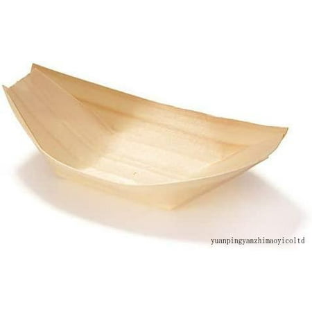 

brand - disposable wood boat plates / dishes 5.25 long x 3 wide x 1 high 1 000 pieces