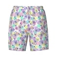 thumbnail image 4 of Lsque Mens Swim Trunks Butterflies on Polka Dots Pattern - Bathing Suit Compression Liner - Beach Swim Shorts Swimwear - (S-3XL) - Stretch Quick Dry -Large, 4 of 9