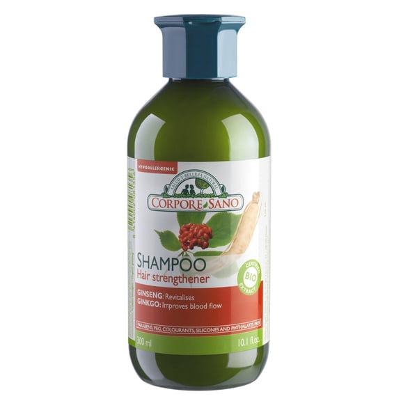 CORPORE SANO GINSENG,GINGKO AND ELEUTEROCOCUS SHAMPOO-HAIR STRENGHTENER-HYPOALLERGENIC-CERTIFIED ORGANIC-300ml/10.1 fl. oz