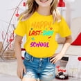 thumbnail image 2 of FYEGRE Girls Casual Graduation T-Shirt, Kids Academic Celebration Short Sleeve Tee, Youth Top for School Ceremony, Party Gathering and Everyday Outfit Yellow 8-9 Years, 2 of 4