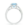 thumbnail image 2 of ANGARA Natural Solitaire 1.6 ct Aquamarine Twisted Split Shank Engagement Ring in 14K White Gold for Women (Size-8mm) | March Birthstone, Anniversary, Jewelry Gift for Women | Natural Aquamarine Ring, 2 of 9