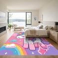 thumbnail image 3 of ODIKA 3'x5' Machine Washable Non-Slip Area Rug, Kawaii Pink High Traffic Rug, Pink, 1021030, 3 of 7