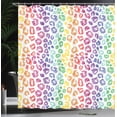thumbnail image 3 of Ambesonne Leopard Rainbow Shower Curtain, Colorful Animal Art, 69"Wx75"L, White and Multicolor, 3 of 4