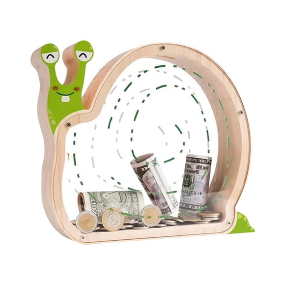 Wooden Dinosaur Piggy Bank for Kids, Triceratops Money Coin Bank for Kids, Unbreakable Dino Piggy Bank, DIY Personalizable Safe Money Box with Stickers, Toddler Christmas Birthday Gift
