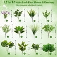 thumbnail image 3 of 12Pcs 12 Styles Fake Artificial Plants Outdoor UV Resistant Artificial Flowers Large Bunches Faux Plants Greenery Stems Boston Fern for Garden Porch Planter Window Box Home Decor, 3 of 5