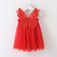 thumbnail image 2 of Baby Girl Outfit Mesh Tulle Flower Butterfly Embroidery Sleeveless Princess Dress 0 3 6 9 12 18 Months baby girl clothes 3-6 months, 2 of 3