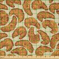 thumbnail image 2 of Ambesonne French Cafe Fabric by the Yard Microfiber, Croissants Bakery Theme, 1 Yard, Beige Apricot and Rust, 2 of 2