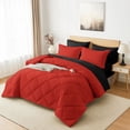 thumbnail image 2 of Flymme Queen Comforter Set with Sheets, 7 Pieces Red Bed in a Bag Queen Bed Sets Quilted Diamond Complete Bedding Sets for Man Women Bedroom Decor, 2 of 8