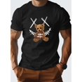 thumbnail image 1 of Summer Casual Pure Cotton Crew Neck Printed Bear Graphic T-Shirt For Men - Soft, Breathable, Regular Fit, Weekend Wear - Comfortable And Stylish, 1 of 4