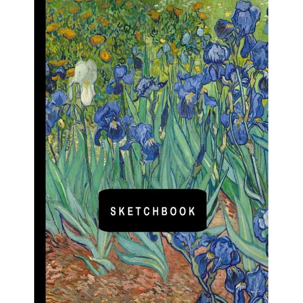 Sketchbook Irises by Vincent van Gogh Sketching Drawing Book 8.5 x 11