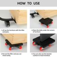 thumbnail image 5 of Elevador De Muebles De Alta Resistencia Con 4 Controles Deslizantes Y Palanca, Ruedas De Rotación De 360 ​​Grados, Plataforma Rodante Para Mover Muebles, Capacidad De Carga De 660 Lb Para Mover Sofás,, 5 of 5