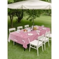 thumbnail image 4 of Outdoor Tablecloth with Umbrella Hole for Patio/Picnic/Party/Camping, Red Ombre Waterproof Table Cloth Rectangle Table Cover Washable, Farmhouse Stripes Modern Abstract Art (54"x 80"), 4 of 8