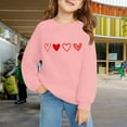 thumbnail image 2 of KAUOD Girls Heart Print Sweatshirts Ribbed Cuffs Cute Crew Neck Pullover Tops Clothes Teen Kids Long Sleeve Cotton Hoodies, 2 of 6