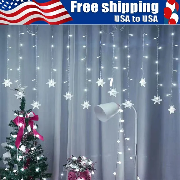 Led Window Snowflake Lights Landscape Lamps Fairy String Lights Xmas Party Decor