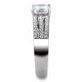 thumbnail image 4 of Womens 6x6mm Cushion Cut CZ 3 Row Side Stone Stainless Steel Delicate Wedding Ring - Size 9, 4 of 4