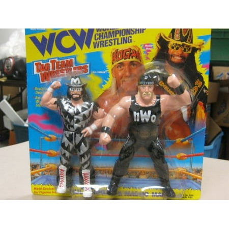 WCW World Wrestling Championship Tag Team Wrestlers Hulk Hogan & Macho Man By Original Toymakers