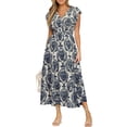 thumbnail image 1 of Vestido BerryGo Floral Maxi Viscosa Azul Marino para Mujer, 1 of 5