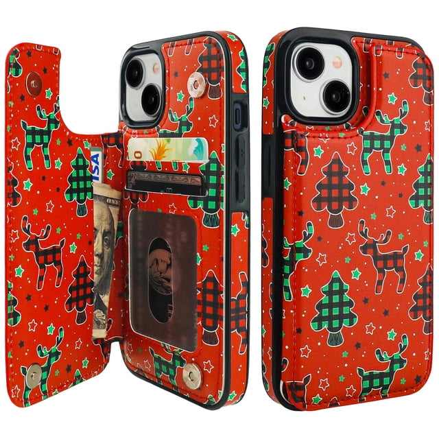 Funda tipo cartera HAOINSH para iPhone 13/14 6.1 con tarjetero