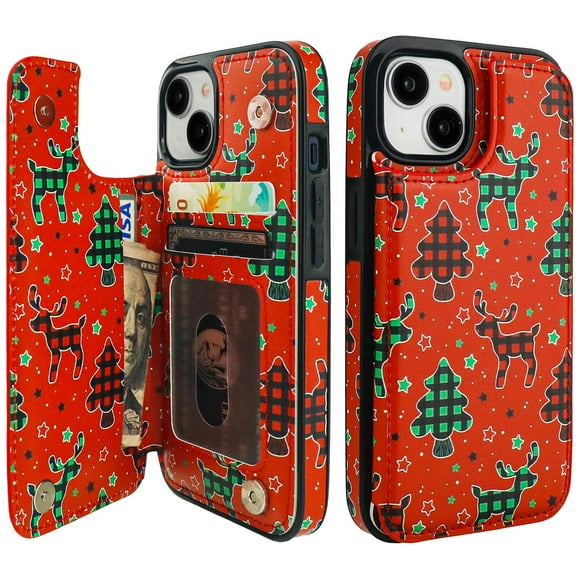 Funda tipo cartera HAOINSH para iPhone 13/14 6.1 con tarjetero