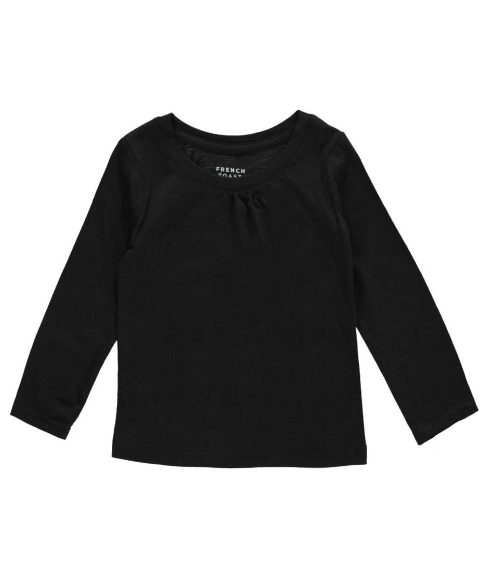 White 4T French Toast Toddler Girls Short Sleeve Crew Neck Tee
