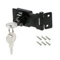 thumbnail image 1 of Cerraduras de Hasp con Llave de 3 pulgadas de Aleación de Zinc con Perilla Giratoria y Tornillos para Puerta Llave Diferente Negra, 1 of 6