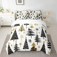 thumbnail image 2 of Homewish Cartoon Xmas Tree Twin Bedding Sets 7-Piece for Kids, Stripes Abstract Bedding Comforter Set, Winter Christmas Theme Reversible Sheet Sets, Luxury Bedroom Decor, 2 of 7