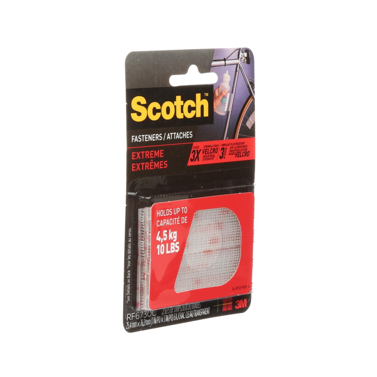 Attaches extrêmes Scotch(MC), RF6730C, transparent, 25 mm x 76,2 mm (1 po x 3 po)