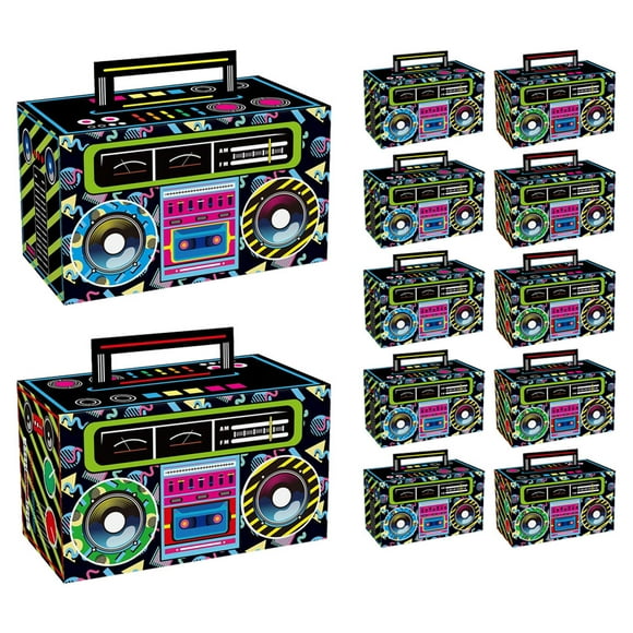 WORGEOUS 12 Uds. Cajas de cinta de Cassette Retro de los años 80, cubos de cinta de Cassette, Cajas de Regalo para fiestas