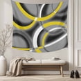 thumbnail image 5 of Yellow Geometric Tapestry for Bedroom Wall Hanging Tapestry, Gray Black Retro Abstract Stripes Lines Ceiling Backdrop Tapestries Poster Blanket Wall Decor for Teens Room Living Room Dorm 51" x 59", 5 of 8