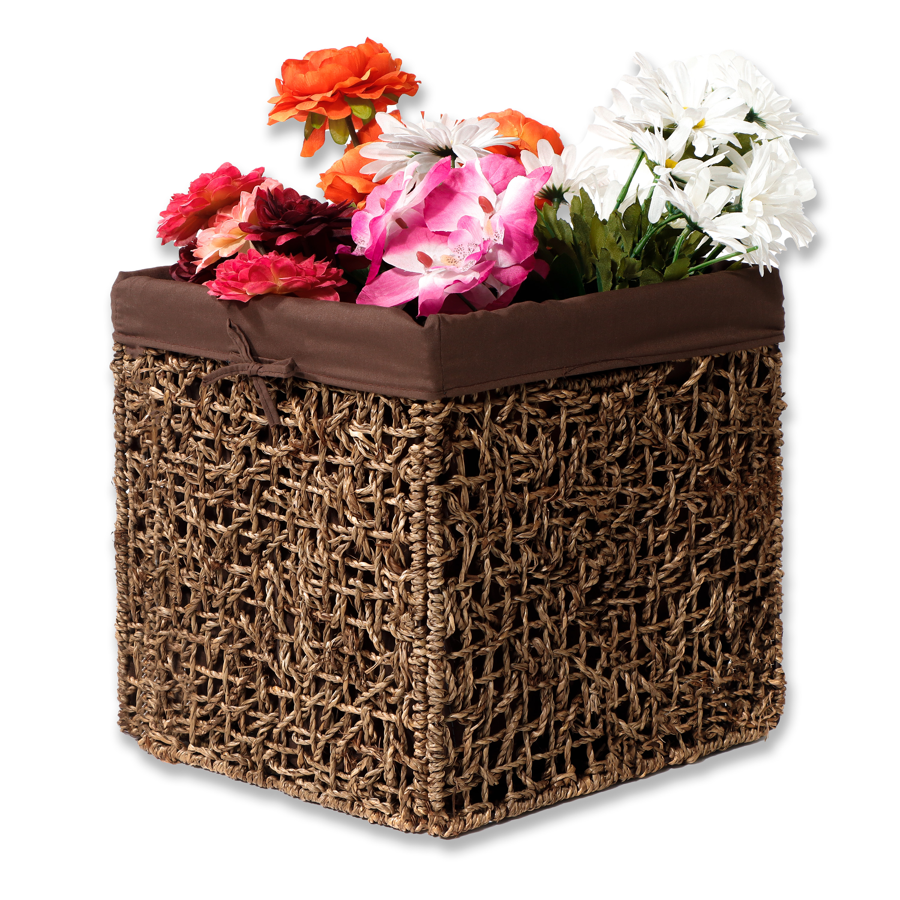 Trademark Innovations Iron/Seagrass Storage Basket, Set of 2