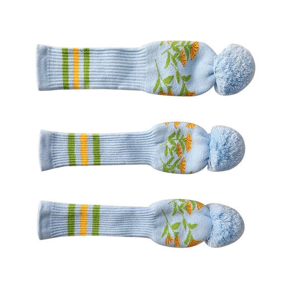 3Pcs Knitted Golf Club Head Covers Equipment Golf Headcovers Set Golf Protector Soft Creative Knit Golf Head Covers for Beginners Women Men Blue