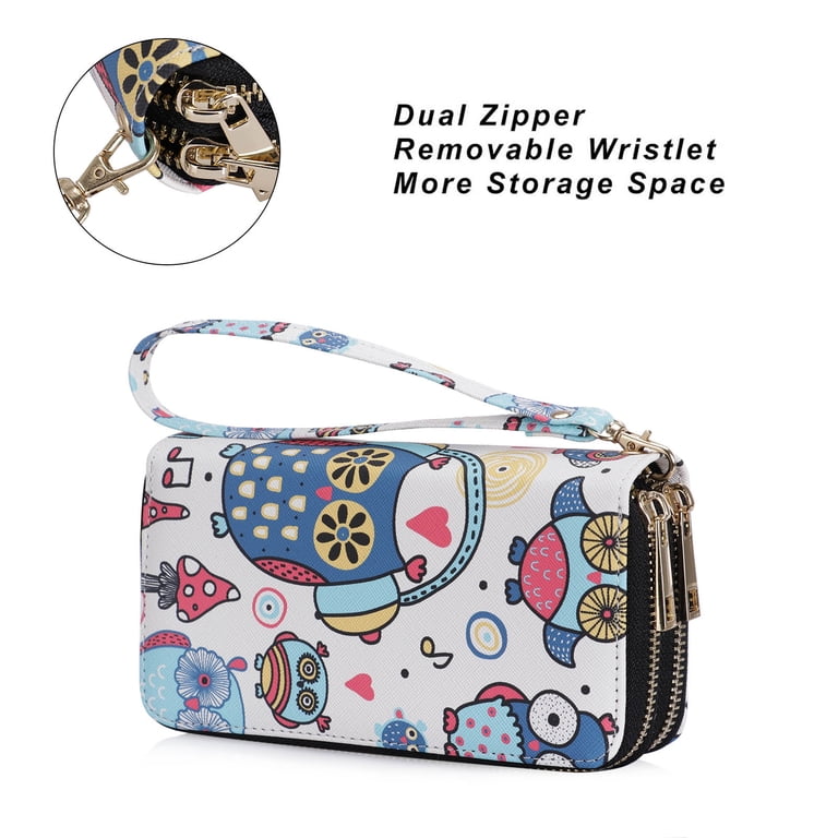 HAWEE Removable Wristlet Cell Phone Wallet, Owl Print photo 4