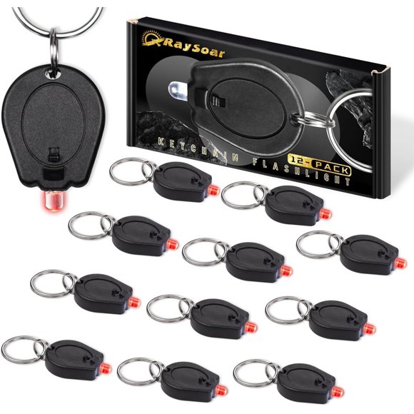 12 Pack Ultra Bright Red LED Keychain Flashlight, Red Keychain Flashlight for Night Observation