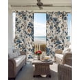 thumbnail image 4 of Blue Spring Floral Blackout Curtains 63 Inches Long for Bedroom, Vintage Botanical Farmhouse Thermal Insulated Room Darkening Black Out Window Curtain Panels Grommet Drapes for Living Room, 4 of 8