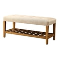 thumbnail image 2 of Beige Bench With Oak Finish And Shelf Storage - Contemporary Look Space Modern Style, 2 of 2