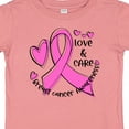 thumbnail image 4 of Inktastic Love, Care, Cure Breast Cancer Awareness Pink Ribbon Boys or Girls Baby T-Shirt, 4 of 5