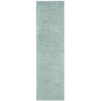 SAFAVIEH Laguna Neven Plush Solid Shag Runner Rug, Light Blue, 2'3" x 10'