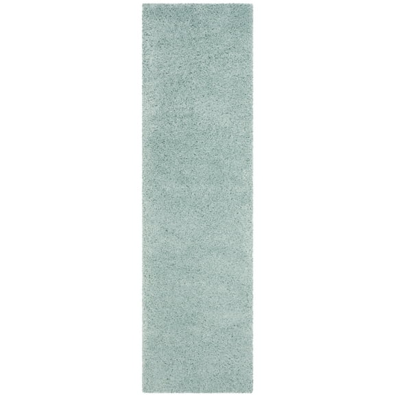 SAFAVIEH Laguna Neven Plush Solid Shag Runner Rug, Light Blue, 2'3" x 10'