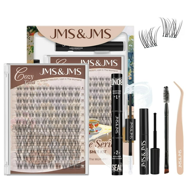 Kit de extensión de pestañas JMS&JMS Lash Clusters, 120 unidades, para principiantes